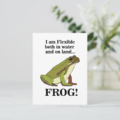Grüner Frosch Lustig Postkarte (Stehend Vorderseite)