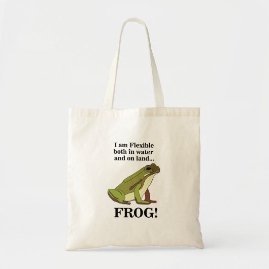 Grüner Frosch Lustig Tragetasche (Vorne)