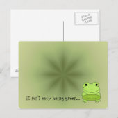Grüner Frosch mit Ausspruch Postkarte (Vorne/Hinten)