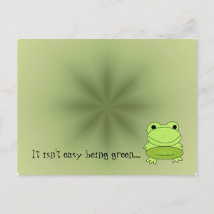 Grüner Frosch mit Ausspruch Postkarte