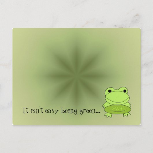 Grüner Frosch mit Ausspruch Postkarte (Vorderseite)