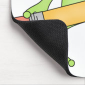 Grüner Frosch mit Bleistift Mousepad (Ecke)