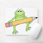 Grüner Frosch mit Bleistift Mousepad (Mit Mouse)