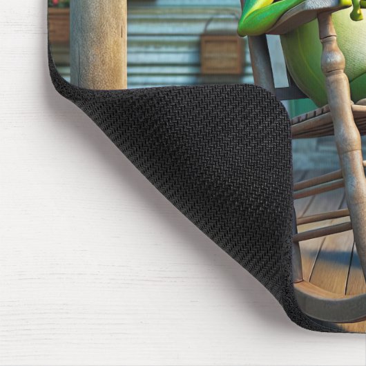 Grüner Frosch mit einer Bierflasche Mousepad (Ecke)