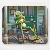 Grüner Frosch mit einer Bierflasche Mousepad (Vorne)