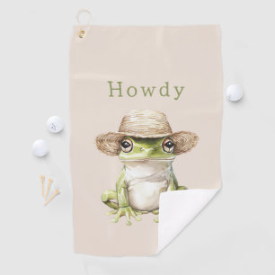 Grüner Frosch mit Hut Golfhandtuch