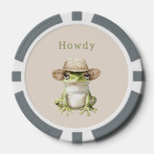 Grüner Frosch mit Hut Pokerchips (Vorderseite)