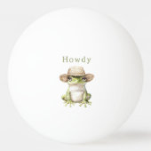Grüner Frosch mit Hut Tischtennisball (Vorderseite)