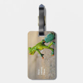 Grüner Frosch mit Koffer-Gepäckanhänger Gepäckanhänger (Rückseite vertikal)