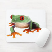 grüner Frosch mit roten Augen Mousepad (Mit Mouse)