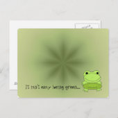 Grüner Frosch mit Sprichwort Postkarte (Vorne/Hinten)