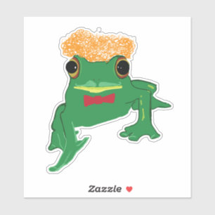 Grüner Frosch Mustaches Aufkleber