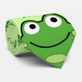 Grüner Frosch-Muster Krawatte (Gerollt)
