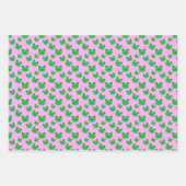 Grüner Frosch Muster Rosa Geschenkpapier Set (Vorderseite 3)