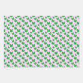 Grüner Frosch Muster Rosa Geschenkpapier Set (Vorderseite 2)