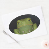 Grüner Frosch Ovaler Aufkleber (Umschlag)