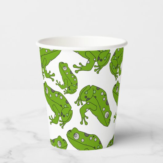 Grüner Frosch Pappbecher (Rückseite)