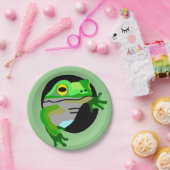 Grüner Frosch Pappteller (Party)