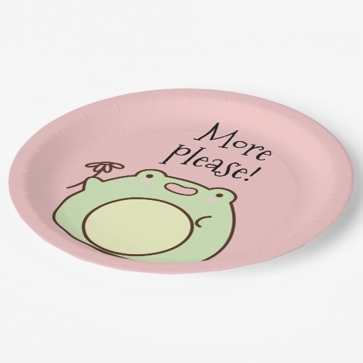Grüner Frosch Pappteller (Schrägansicht)