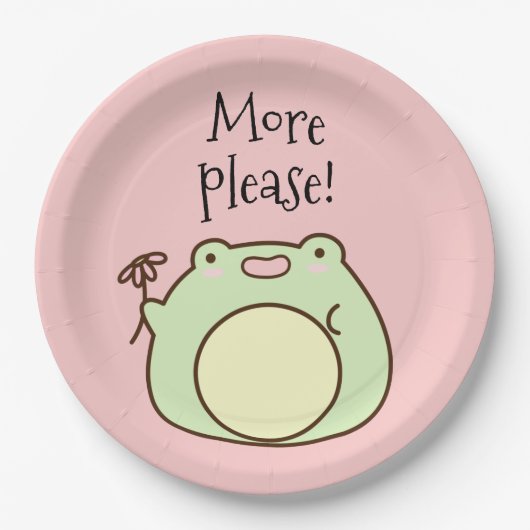 Grüner Frosch Pappteller (Vorderseite)