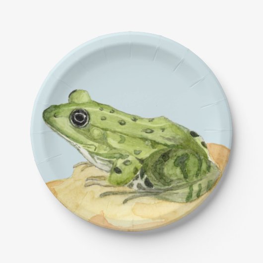 Grüner Frosch Pappteller (Vorderseite)