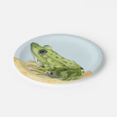 Grüner Frosch Pappteller (Schrägansicht)