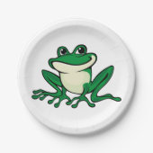 Grüner Frosch Pappteller (Vorderseite)