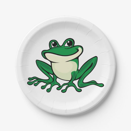 Grüner Frosch Pappteller (Vorderseite)