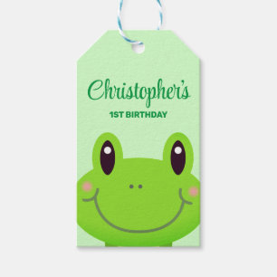 Grüner Frosch Party Geburtstagsgeschenk Geschenkanhänger