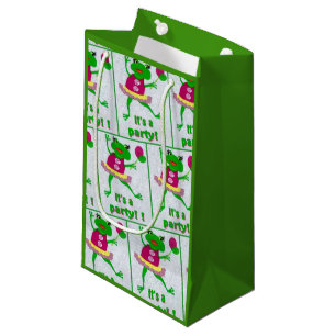 Grüner Frosch-Party-Geschenk-Tasche für irgendei Kleine Geschenktüte