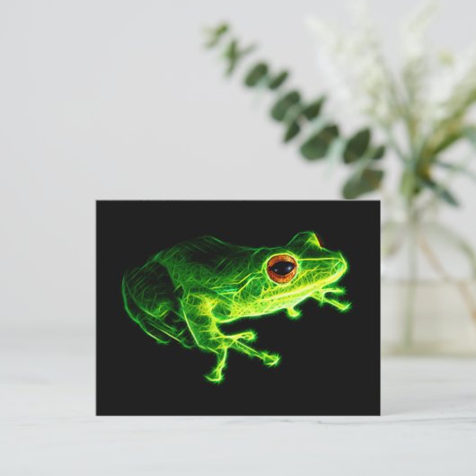 Grüner Frosch Postkarte (Stehend Vorderseite)