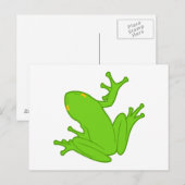Grüner Frosch Postkarte (Vorne/Hinten)