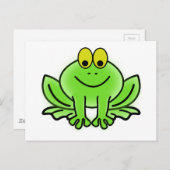 Grüner Frosch Postkarte (Vorne/Hinten)