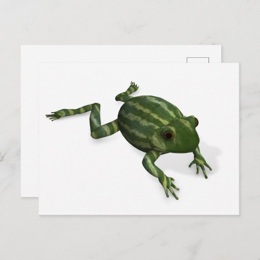 Grüner Frosch Postkarte (Vorne/Hinten)
