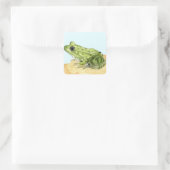 Grüner Frosch Quadratischer Aufkleber (Tasche)