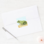 Grüner Frosch Quadratischer Aufkleber (Umschlag)