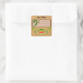 Grüner Frosch Quadratischer Aufkleber (Tasche)