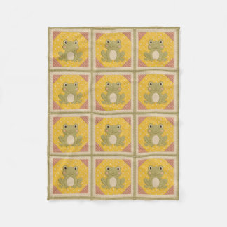 Grüner Frosch Quilt Fleecedecke