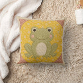 Grüner Frosch Quilt Kissen (Decke)