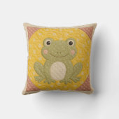 Grüner Frosch Quilt Kissen (Rückseite)