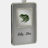 Grüner Frosch Rahmen-Ornament Silber (Rechts)