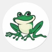 Grüner Frosch Runder Aufkleber (Vorderseite)
