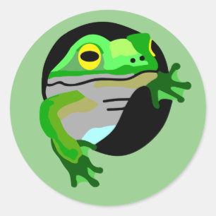 Grüner Frosch Runder Aufkleber