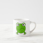 Grüner Frosch. Schauen verwirrt Espressotasse (Rechts)