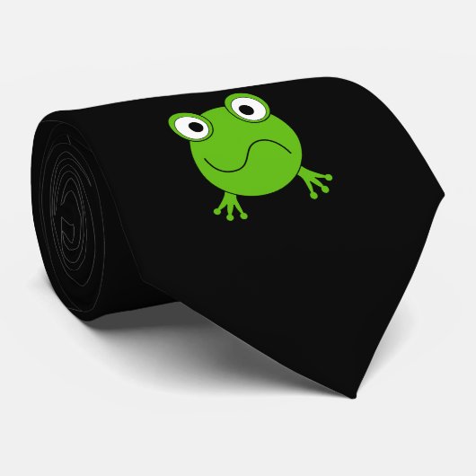 Grüner Frosch. Schauen verwirrt Krawatte (Gerollt)