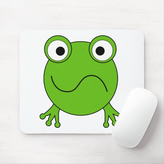 Grüner Frosch. Schauen verwirrt Mousepad (Mit Mouse)