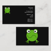 Grüner Frosch. Schauen verwirrt Visitenkarte (Vorne/Hinten)