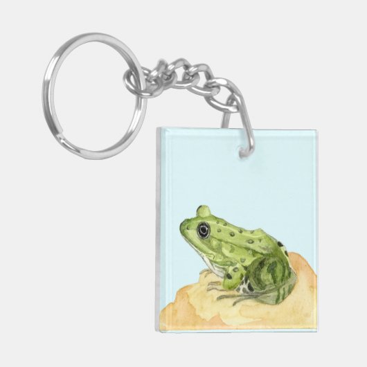 Grüner Frosch Schlüsselanhänger (Vorderseite links)