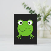 Grüner Frosch. Sieht verwirrt aus. Postkarte (Stehend Vorderseite)