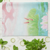 Grüner Frosch springt in die Teichillustration Geschirrtuch (Gefaltet)